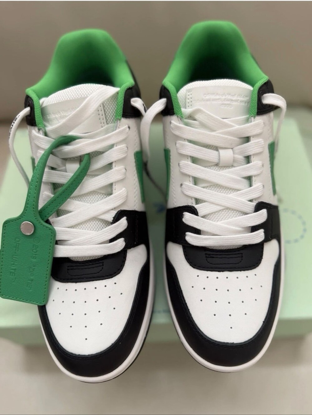 Off-White Green Out Of Office Leather Sneakers Mens